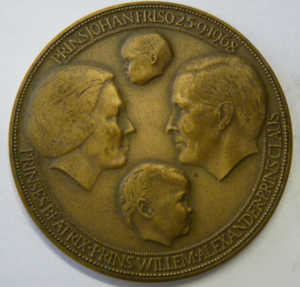 Geboortepenning Prtins Johan Friso op 25-9-1968