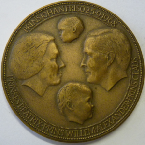 Geboortepenning Prtins Johan Friso op 25-9-1968