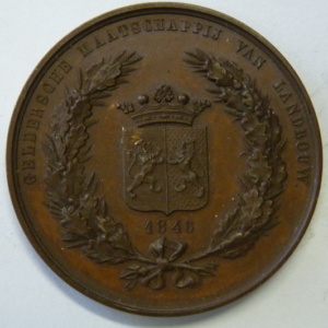 Medaille Geldersche Overijsselsche Maatschappij Landbouw 1846