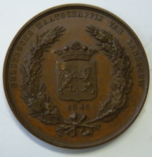 Medaille Geldersche Overijsselsche Maatschappij Landbouw 1846