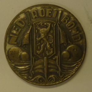 Zilverkleurige penning Nederlandse Roeibond 1964