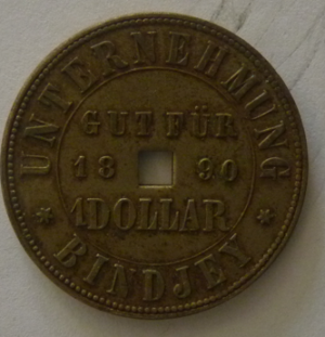 Plantage token - 1 Dollar 1890