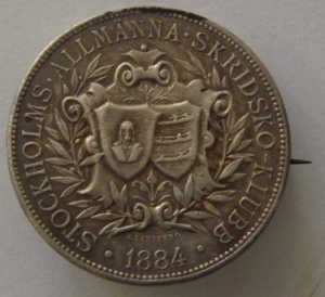Broche/medal Stockholms Allmanna Skridsko Klubb 1884