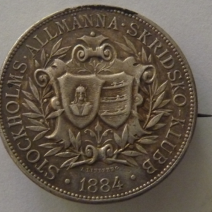 Broche/medal Stockholms Allmanna Skridsko Klubb 1884