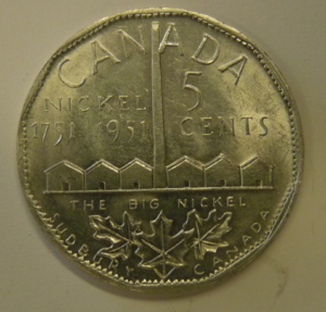 Token 5 Cents The Big Nickel Sudbury 1751-1951