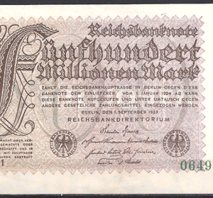 500 Millionen Mark 1923  P 110-e1  UNC-