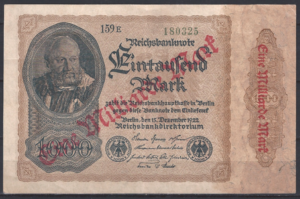 Ein Millionen Mark 1923  P 113-b2  UNC-