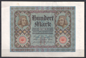 100 Mark 1920  P 69-b  PR/XF