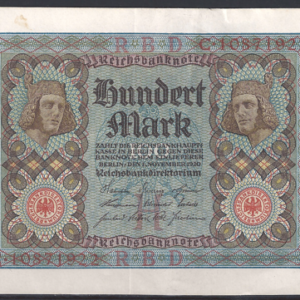 100 Mark 1920  P 69-b  PR/XF