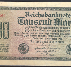 1.000 Mark 1922  P 76-b  ZFR+
