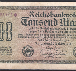 1.000 Mark 1922  P 76-D1  ZFR+