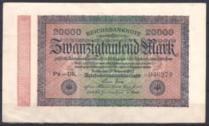 20.000 Mark 1923  P 85-a  PR/XF+