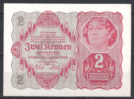 2 Krone 1922  P 74  aUNC
