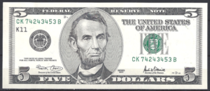 5 Dollars 2001  P 510-K11  aUNC