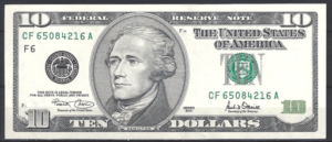 10 Dollars 2001  P 511-F6  aUNC