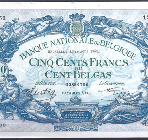500 Francs 1-8-1942  P 109-2  UNC-