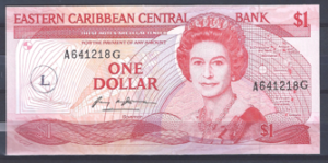 1 Dollar 1965  P 13-L  St. Lucia  UNC