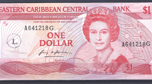 1 Dollar 1965  P 13-L  St. Lucia  UNC