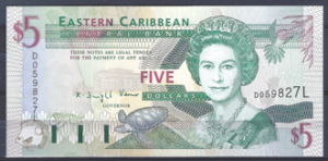 5 Dollars 1994  P 31-L  St. Lucia  UNC