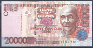 20.000 Cedis 2-9-2002  P 36-a  UNC