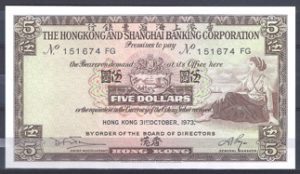 5 Dollars 31-10-1973  P 181-F1  UNC