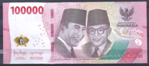 100.000 Rupiah 2022  P W168  UNC