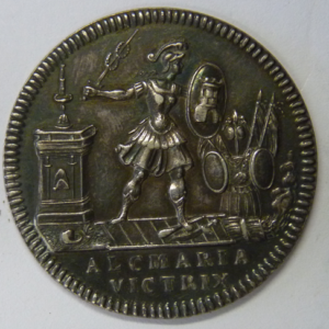 Vroedschapspenning Alkmazar "Alcmaria Victrix"  ± 1693