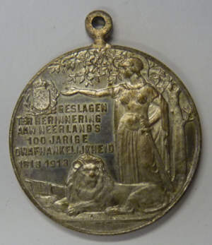 Penning 100-jarige Onafhankelijkheid Nederland 1813-1913. Zilver