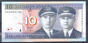 10 Litu 2001  P 65  UNC