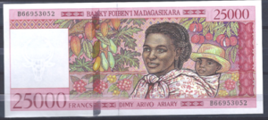 25.000 Francs 1998  P 82  UNC