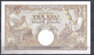1.000 Dinara 1-5-1942  P 32-b  UNC