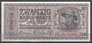 20 Karbowanez 10-3-1942  UNC-