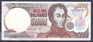 5.000 Bolivares 14-3-1996  P 75-b  UNC