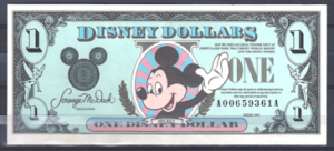 1 Dollar 1990 Walt Disney Mickey UNC
