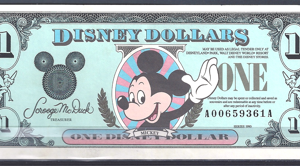 1 Dollar 1990 Walt Disney Mickey UNC