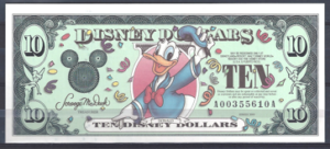 10 Dollars 2000 Walt Disney Donald Duck  UNC