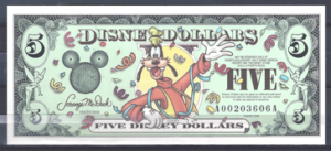 5 Dollars 2000 Walt Disney Goofy  UNC