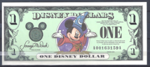 1 Dollar 2001 Walt Disney Mickey  UNC