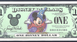 1 Dollar 2001 Walt Disney Mickey  UNC