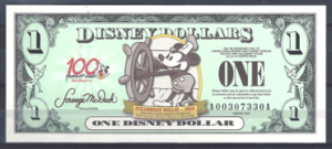 1 Dollar 2002 Walt Disney Steamboot Willie  UNC
