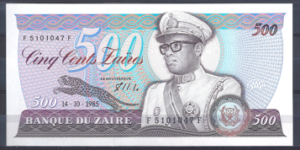 500 Zaires 14-10-1985  P 30-b  UNC