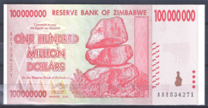 100.000.000 Dollars 2008  P 80  UNC