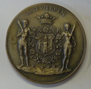 Medal viering 10 jaar EGMP te Antwerpen 1950-1960 Belgium.  Zilver