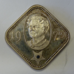Vierkante jubileumpenning 25-jaar Juliana, Koningin van Nederland 1948-1973 Silver