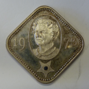 Vierkante jubileumpenning 25-jaar Juliana, Koningin van Nederland 1948-1973  Silver