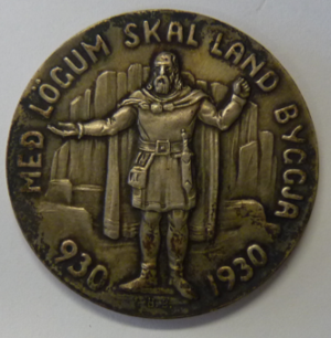 5 Kronur - 1.000 jaar of Althing 930-1930   Zilver