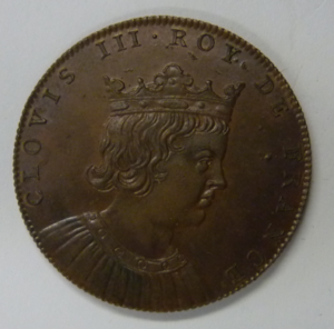 Medal Clovis III, Roy de France,  France 19e eeuw.