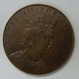 Medal Clovis III, Roy de France, France 19e eeuw.