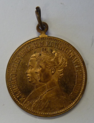 Draagpenning huwelijk Koningin Wilhelmina en Prins Hendrik 1901