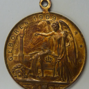 Geboortepenning van Prinses Juliana in 1909